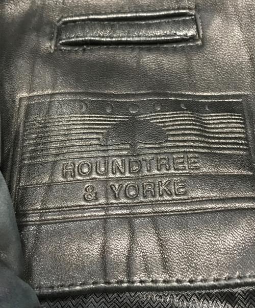 ROUNDTREE&YORKE（ラウンドツリー・アンド・ヨーク）roundtree&yorke (ROUNDTREE＆YORKE) レザーカーコート ブラック サイズ:Ｌの古着・服飾アイテム