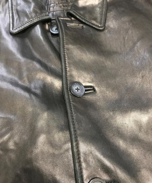 ROUNDTREE&YORKE（ラウンドツリー・アンド・ヨーク）roundtree&yorke (ROUNDTREE＆YORKE) レザーカーコート ブラック サイズ:Ｌの古着・服飾アイテム