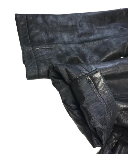 ROUNDTREE&YORKE（ラウンドツリー・アンド・ヨーク）roundtree&yorke (ROUNDTREE＆YORKE) レザーカーコート ブラック サイズ:Ｌの古着・服飾アイテム