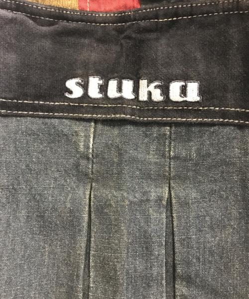 stuka（ストゥーカ）stuka (ストゥーカ) ストライプ切替バギーパンツ ブラウン サイズ:W30 未使用品の古着・服飾アイテム
