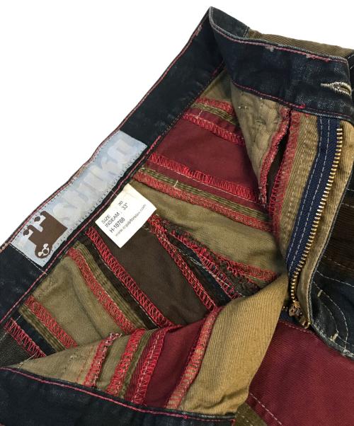 stuka（ストゥーカ）stuka (ストゥーカ) ストライプ切替バギーパンツ ブラウン サイズ:W30 未使用品の古着・服飾アイテム