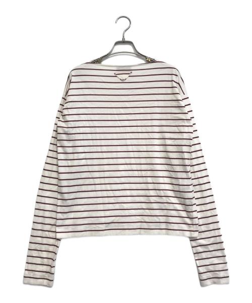 PRADA（プラダ）PRADA (プラダ) ボーダーカットソー レッド サイズ:XSの古着・服飾アイテム