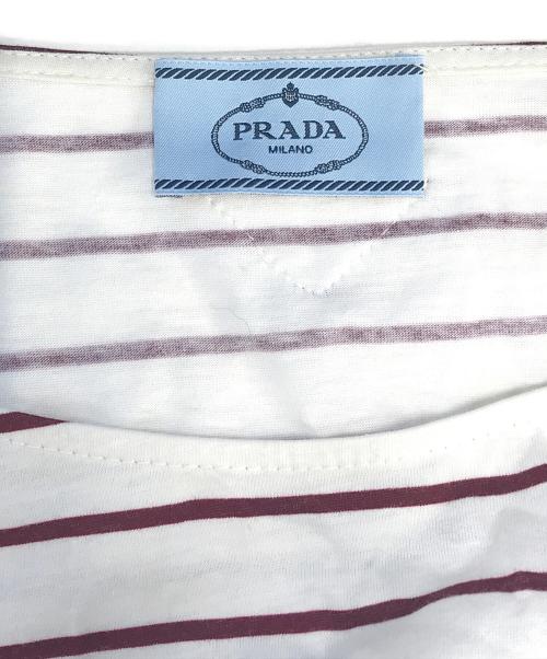 PRADA（プラダ）PRADA (プラダ) ボーダーカットソー レッド サイズ:XSの古着・服飾アイテム
