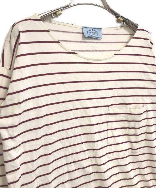 PRADA（プラダ）PRADA (プラダ) ボーダーカットソー レッド サイズ:XSの古着・服飾アイテム