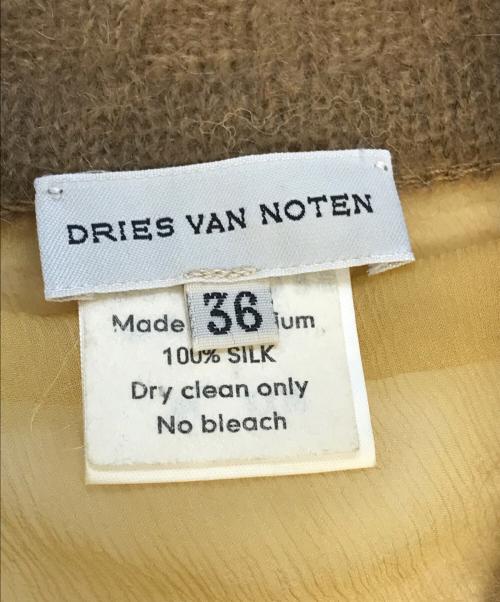 DRIES VAN NOTEN（ドリスヴァンノッテン）DRIES VAN NOTEN (ドリスヴァンノッテン) 異素材切替シルクカットソー イエロー サイズ:36の古着・服飾アイテム