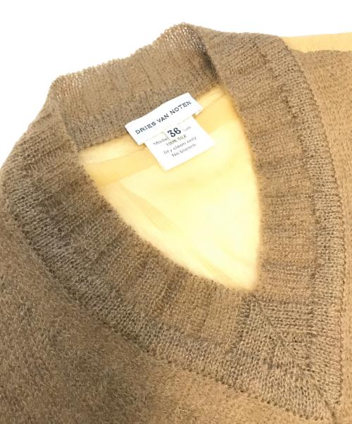 DRIES VAN NOTEN（ドリスヴァンノッテン）DRIES VAN NOTEN (ドリスヴァンノッテン) 異素材切替シルクカットソー イエロー サイズ:36の古着・服飾アイテム