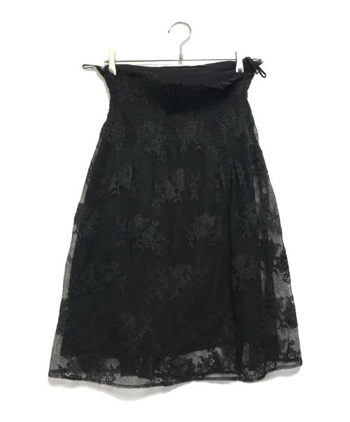 PRADA（プラダ）PRADA (プラダ) レーススカート ブラック サイズ:38の古着・服飾アイテム