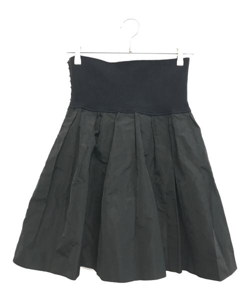 MIU MIU（ミュウミュウ）MIU MIU (ミュウミュウ) 異素材切替スカート ブラック サイズ:SIZE42の古着・服飾アイテム