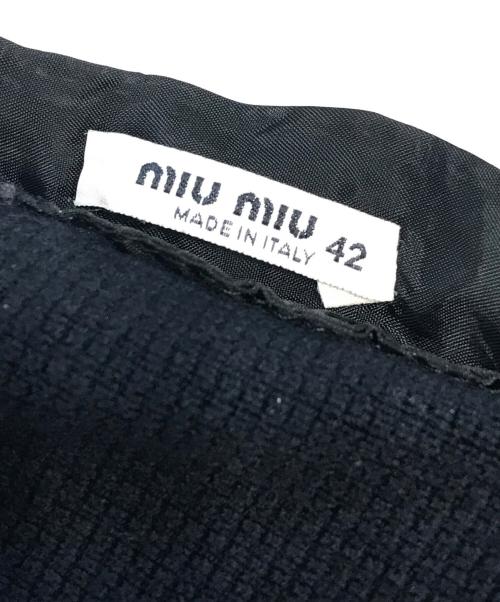 MIU MIU（ミュウミュウ）MIU MIU (ミュウミュウ) 異素材切替スカート ブラック サイズ:SIZE42の古着・服飾アイテム