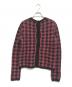PRADA (プラダ) ウールカシミヤチェックニット レッド サイズ:46：22000円