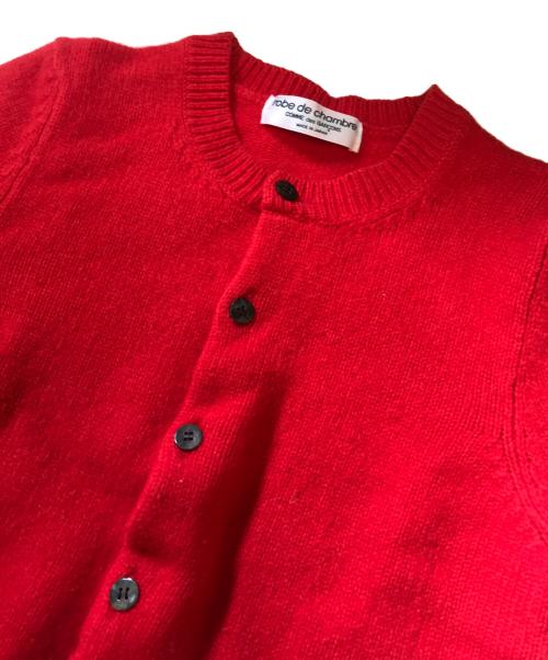 ROBE DE CHAMBRE COMME DES GARCONS（ローブドシャンブル コムデギャルソン）ROBE DE CHAMBRE COMME DES GARCONS (ローブドシャンブル コムデギャルソン) ウールカシミヤニットカーディガン レッド サイズ:表記なしの古着・服飾アイテム