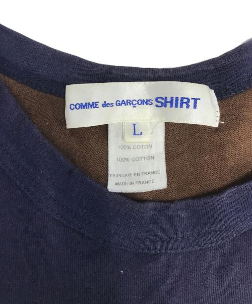 COMME des GARCONS SHIRT（コムデギャルソンシャツ）COMME des GARCONS SHIRT (コムデギャルソンシャツ) 切替tシャツ ネイビー サイズ:Lの古着・服飾アイテム