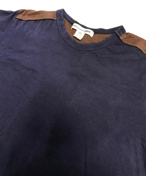 COMME des GARCONS SHIRT（コムデギャルソンシャツ）COMME des GARCONS SHIRT (コムデギャルソンシャツ) 切替tシャツ ネイビー サイズ:Lの古着・服飾アイテム