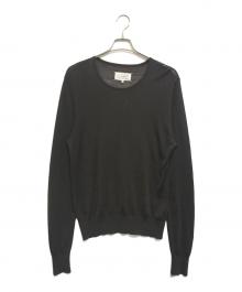 Maison Margiela（メゾンマルジェラ）の古着「レーヨンクルーネックサマーニット」｜ブラウン