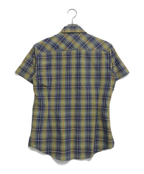 Vivienne Westwood man（ヴィヴィアン ウェストウッド マン）Vivienne Westwood man (ヴィヴィアン ウェストウッド マン) スカルオーブアシメ半袖シャツ グリーン×パープル サイズ:46の古着・服飾アイテム