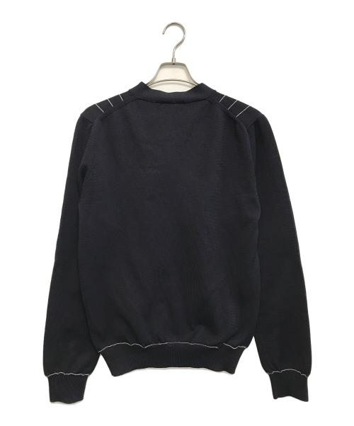 COMME des GARCONS HOMME DEUX（コムデギャルソン オム ドゥ）COMME des GARCONS HOMME DEUX (コムデギャルソン オム ドゥ) ストライプニットカーディガン ブラック サイズ:Mの古着・服飾アイテム