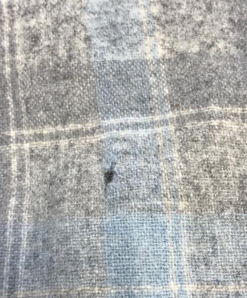 BRENT（ブレント）BRENT (ブレント) 開襟ウールチェックシャツ グレー サイズ:Lの古着・服飾アイテム