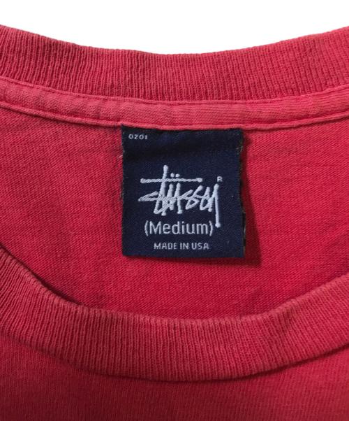 stussy（ステューシー）stussy (ステューシー) プリントTシャツ レッド サイズ:Mediumの古着・服飾アイテム