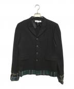 COMME des GARCONS SHIRTコムデギャルソンシャツ）の古着「裾袖口切替テーラードジャケット」｜ブラック