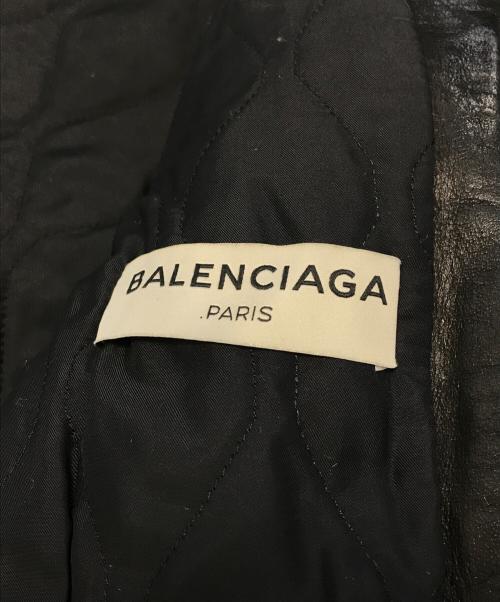 BALENCIAGA（バレンシアガ）BALENCIAGA (バレンシアガ) レザーライダースジャケット ブラック サイズ:44の古着・服飾アイテム