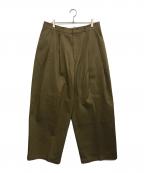 systemシステム）の古着「ワイドタックパンツ」｜ブラウン