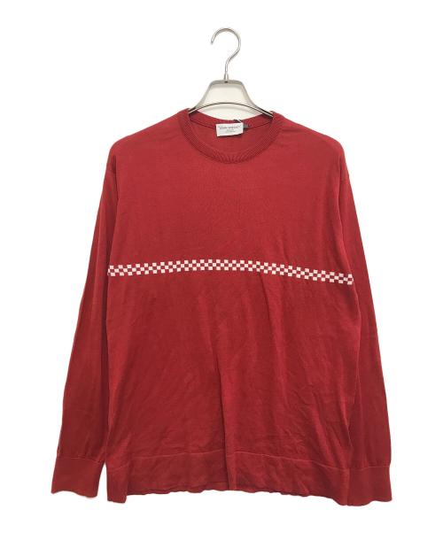 JOHN SMEDLEY（ジョンスメドレー）JOHN SMEDLEY (ジョンスメドレー) VAINL ARCHIVE (ヴァイナルアーカイブ) シーアイランドコットンロングスリーブニット レッド サイズ:Mの古着・服飾アイテム