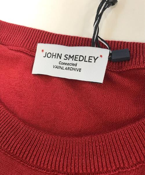 JOHN SMEDLEY（ジョンスメドレー）JOHN SMEDLEY (ジョンスメドレー) VAINL ARCHIVE (ヴァイナルアーカイブ) シーアイランドコットンロングスリーブニット レッド サイズ:Mの古着・服飾アイテム