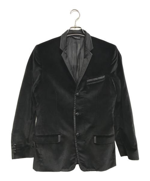 DOLCE & GABBANA（ドルチェ＆ガッバーナ）DOLCE & GABBANA (ドルチェ＆ガッバーナ) ベロアジップテーラードジャケット ブラック サイズ:表記なしの古着・服飾アイテム