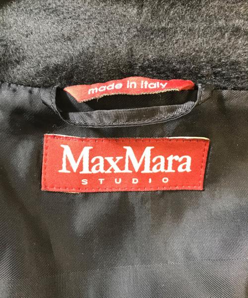 Max Mara Studio（マックスマーラ ストゥディオ）Max Mara Studio (マックスマーラ ストゥディオ) ベルテッドカシミア混コート ブラック サイズ:40の古着・服飾アイテム