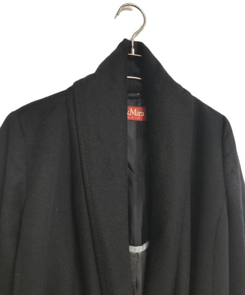 Max Mara Studio（マックスマーラ ストゥディオ）Max Mara Studio (マックスマーラ ストゥディオ) ベルテッドカシミア混コート ブラック サイズ:40の古着・服飾アイテム
