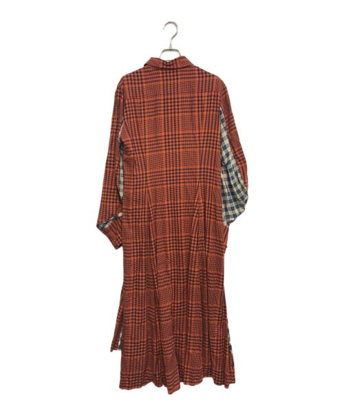 PAUL SMITH（ポールスミス）Paul Smith (ポールスミス) 切替チェックワンピース オレンジ サイズ:42の古着・服飾アイテム