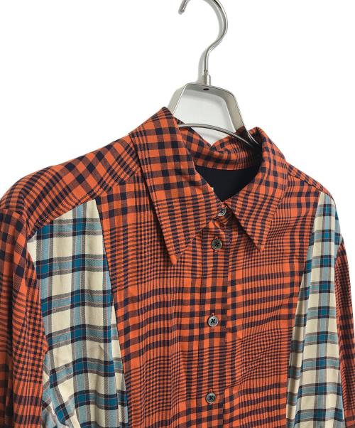 PAUL SMITH（ポールスミス）Paul Smith (ポールスミス) 切替チェックワンピース オレンジ サイズ:42の古着・服飾アイテム