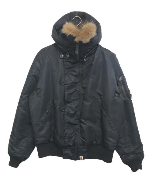 BAPE BY A BATHING APE（ベイプバイアベイシングエイプ）BAPE BY A BATHING APE (ベイプバイアベイシングエイプ) N-2Bジャケット ブラック サイズ:Mの古着・服飾アイテム