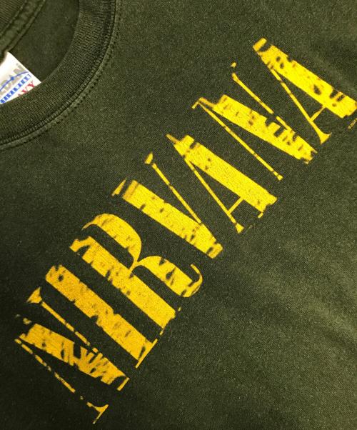 バンドTシャツ（バンドTシャツ）バンドTシャツ (バンドTシャツ) 00s NIRVANA(ニルヴァーナ) バンドTシャツ カーキ サイズ:Mの古着・服飾アイテム