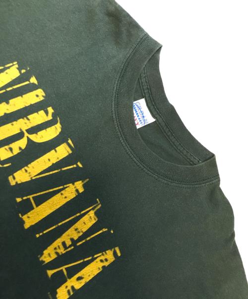 バンドTシャツ（バンドTシャツ）バンドTシャツ (バンドTシャツ) 00s NIRVANA(ニルヴァーナ) バンドTシャツ カーキ サイズ:Mの古着・服飾アイテム