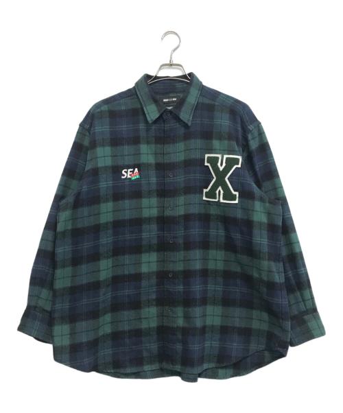 WIND AND SEA（ウィンダンシー）WIND AND SEA (ウィンダンシー) GOD SELECTION XXX (ゴッドセレクショントリプルエックス) チェックシャツ ネイビー サイズ:XLの古着・服飾アイテム