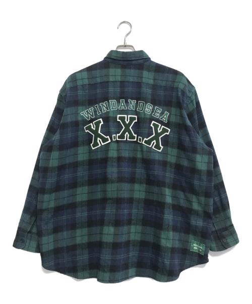 WIND AND SEA（ウィンダンシー）WIND AND SEA (ウィンダンシー) GOD SELECTION XXX (ゴッドセレクショントリプルエックス) チェックシャツ ネイビー サイズ:XLの古着・服飾アイテム