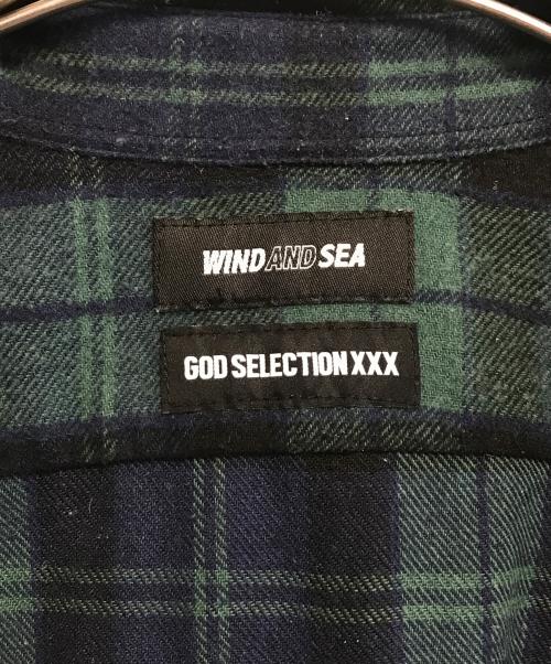 WIND AND SEA（ウィンダンシー）WIND AND SEA (ウィンダンシー) GOD SELECTION XXX (ゴッドセレクショントリプルエックス) チェックシャツ ネイビー サイズ:XLの古着・服飾アイテム
