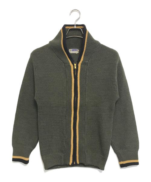 Pilgrim（ピルグリム）Pilgrim (ピルグリム) ジップアップニットカーディガン グリーン サイズ:Sの古着・服飾アイテム