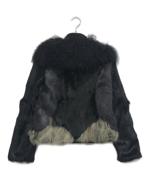 Dude（デュード）Dude (デュード) ファーレザージャケット ブラック サイズ:Fの古着・服飾アイテム