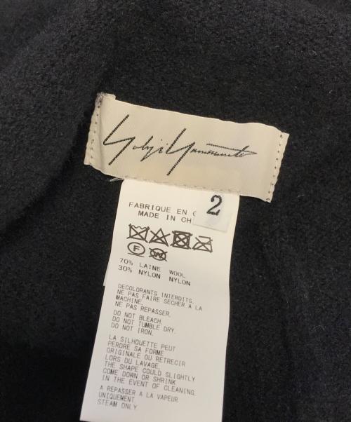 YOHJI YAMAMOTO（ヨウジヤマモト）YOHJI YAMAMOTO (ヨウジヤマモト) ウール混リブドレープカーディガン ブラック サイズ:2の古着・服飾アイテム
