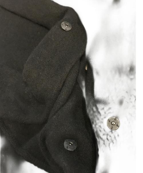 YOHJI YAMAMOTO（ヨウジヤマモト）YOHJI YAMAMOTO (ヨウジヤマモト) ウール混リブドレープカーディガン ブラック サイズ:2の古着・服飾アイテム