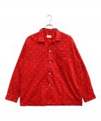 VAN HEUSENヴァンヒューセン/バンヒューゼン）の古着「総柄オープンカラーシャツ」｜レッド