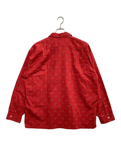 VAN HEUSEN（ヴァンヒューセン/バンヒューゼン）VAN HEUSEN (ヴァンヒューセン/バンヒューゼン) 総柄オープンカラーシャツ レッド サイズ:XLの古着・服飾アイテム