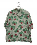 UNUSEDアンユーズド）の古着「Rose pattern short sleeve shirt」｜オリーブ