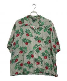 UNUSED（アンユーズド）の古着「Rose pattern short sleeve shirt」｜オリーブ