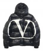 MONCLER×VALENTINOモンクレール×ヴァレンティノ）の古着「ロゴプリントナイロンフーデッドダウンジャケット」｜ブラック