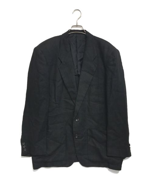 COMME des GARCONS HOMME（コムデギャルソン オム）COMME des GARCONS HOMME (コムデギャルソン オム) リネンテーラードジャケット ブラック サイズ:Mの古着・服飾アイテム