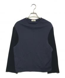 COMME des GARCONS（コムデギャルソン）の古着「ベロア切替L/Sカットソー」｜ネイビー
