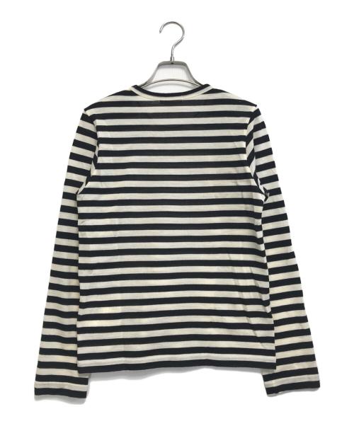 COMME des GARCONS（コムデギャルソン）COMME des GARCONS (コムデギャルソン) プリントボーダーニット ホワイト サイズ:Sの古着・服飾アイテム